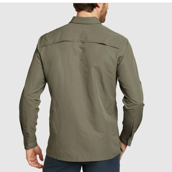 EDDIE BAUER LONG SLEEVE ARMY GREEN MILITARY  BRAVERY BUTTON UP SHIRT SZ XXLARGE - Picture 3 of 16